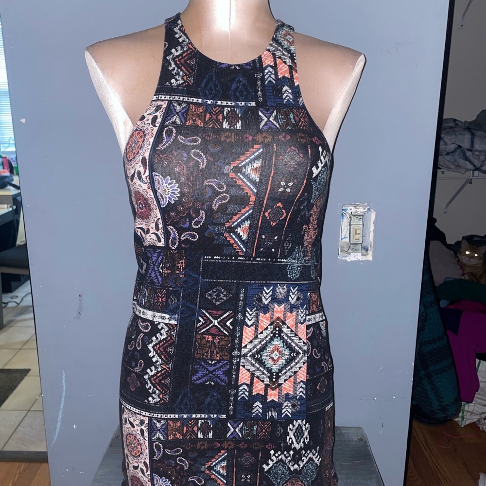 Forever 21 Black Halter Sheath Midi Dress
